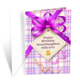 Prime Greetings Happy Birthday Card For Granddaughter, Made in America, Eco-Friendly, Thick Card Stock with Premium Envelope 5in x 7.75in, Packaged in Protective Mailer