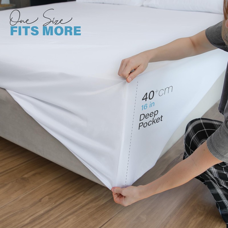 ACRALI HOME Single Fitted Sheet - White Bottom Sheet for