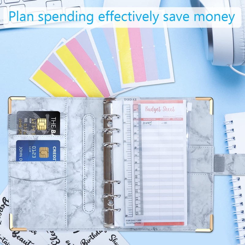 Binder Budget Notebook A6, 30 Pieces, 6 Holes Budget Binder