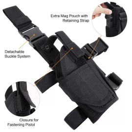 Unbranded Mens Tactical Drop Leg Bag Military Thigh Fanny Belt Pouch Pistol Gun Pack Black