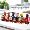 Mini Wooden Magnetic Train Set Cartoon Vehicle Blocks Children Educational