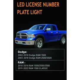 Aunvista LED License Plate Light Accessories For 2003-2018 Dodge Ram 1500 2500 3500 Led License Number Plate Light White Lamp Assembl