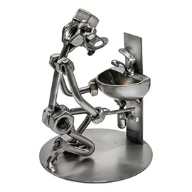 STEEMO Screw Man Plumber Craftsman Gift Metal Decoration 10 x 10 x 13 cm