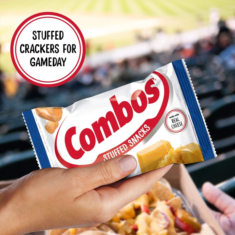 Combos Cheddar Cheese Cracker Baked Snacks 1.7-Ounce Bag 18-Count Box