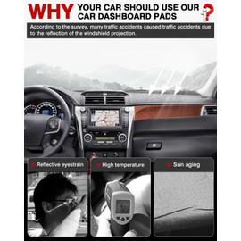 Autorder Dashboard Cover Mat for 2012-2017 Toyota Camry Accessories Dash Cover Flannel Dash Mat Sunshade Glare UV Rays Protector