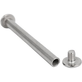 TA-VIGOR 6 Sets Chicago Screws, 50mm Chicago Button Binding Flat Cross Head Leather Rivets Book Binding Screws Posts for Leather Belt Scrapbook Photo Albums