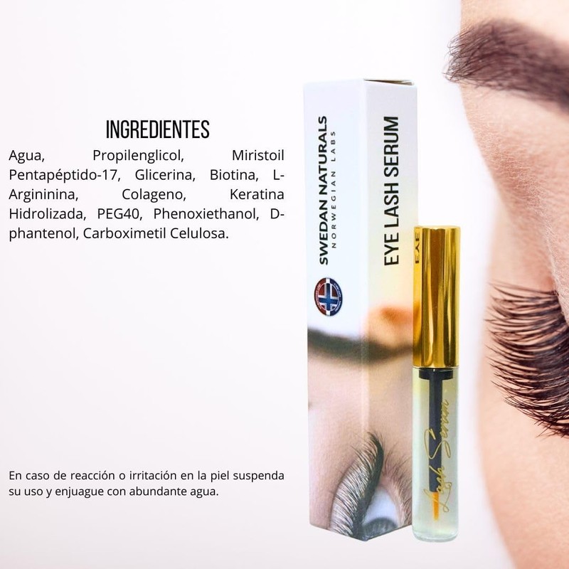 Serum Crecimiento de Pestañas y Cejas, 10 ml, Transparente, Sin