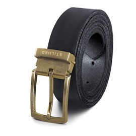 STILORD Vintage Genuine Leather Belt Men Women Retro Shortenable Universal Leather Belt Buffalo Leather, Black | Antique Bronze I Buckle
