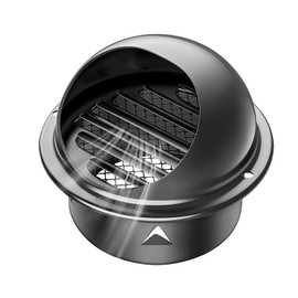 6 inch Wall Air Vent Exterior, Moonjor Black Paint Stainless Steel Round Wall External Cover Cap for Apartment, Villa, Flats, House (Industrial Style)
