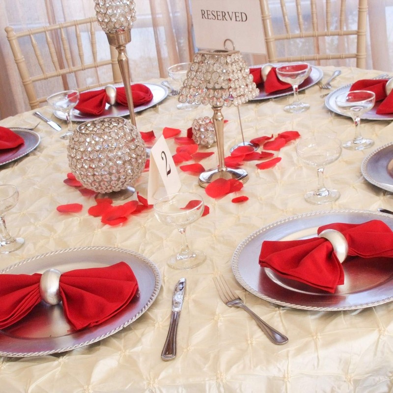 WedDecor Polyester Red Table Napkin for Wedding, Banquet, Party, Home,