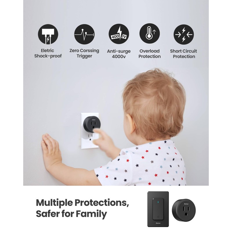 Remote Control Outlet Plug Switch, Buckle Design & Removable Wireless