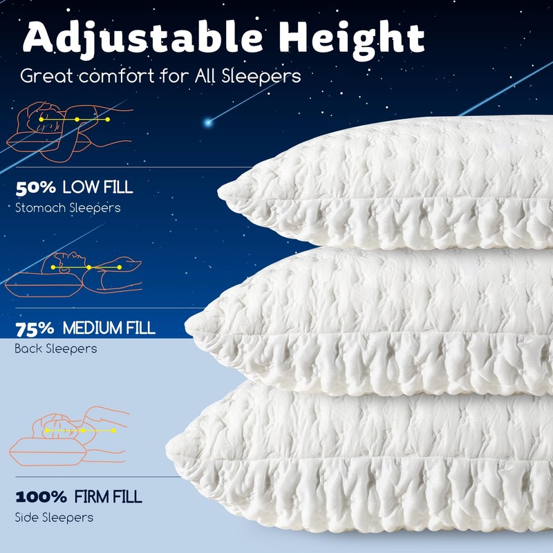 Cooling Side Sleeper Pillow for Neck and Shoulder Pain, Luxury