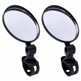 2 Pcs of Adjustable Cycle Mirrors - 360° Swivel Handlebar Mount for Enhanced Rear Visibility, Compatible with Mountain, Road & E-Bikes - Durable Convex Design for Safe Cycling
