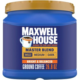 Maxwell House New - Maxwell House Ground Coffee, Canister - ( Select Your Type & Size ) - Master Blend Light Roast Ground Coffee, 26.8 oz