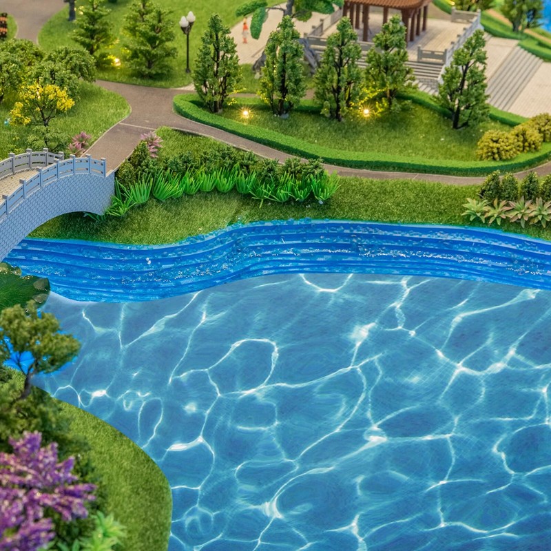 Operitacx 5 Sheets Wave Water Effect Leaf Stream Pattern Artificial
