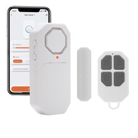 WiFi Wireless Door Alarms When Opened with Remote, 1 Smart Door Security Sensor for Kids Safety, Window Door Real-time Alarm for Home Security Bussiness Burglar Alert with Phone Notification