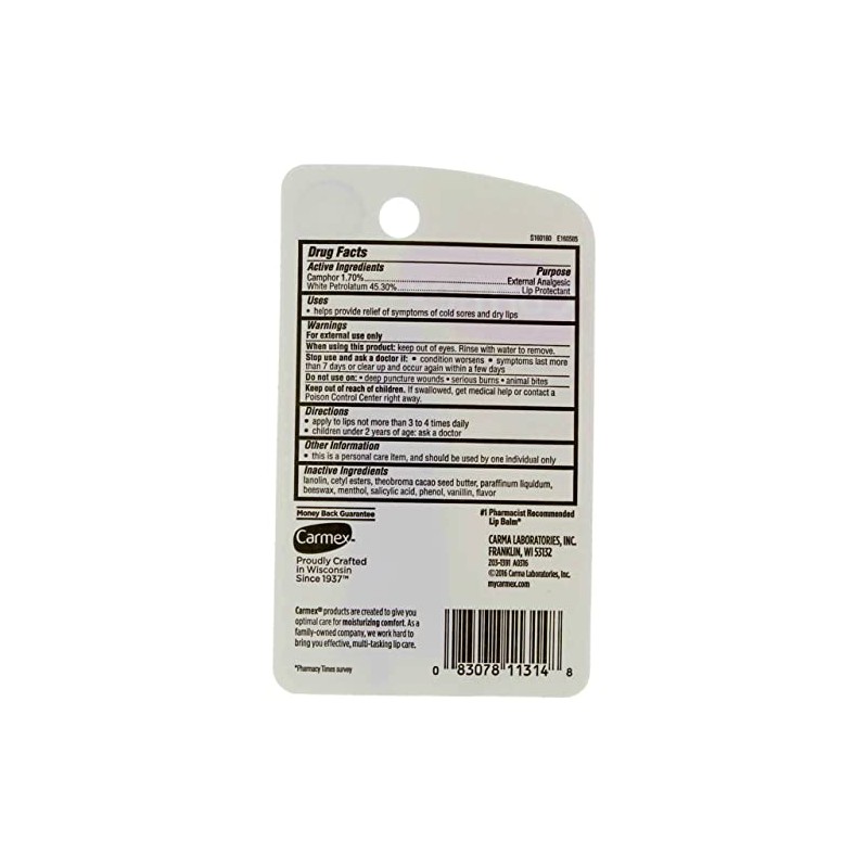 Carmex Bálsamo Labial Original Analgésico Externo - 0.35 oz