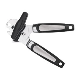 Generic Can Opener Manual, Handheld Strong Heavy Duty Stainless Steel Can Opener, Comfortable Handle, Sharp Blade Smooth Edge, Can Openers with Multifunctional Bottle Opener, Black