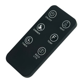 FR113XD Replacement Remote fit for Mainstays Electric Fireplace Heater WFP22C WFP22C/XXX WFP-22C WFP-22C/XXX