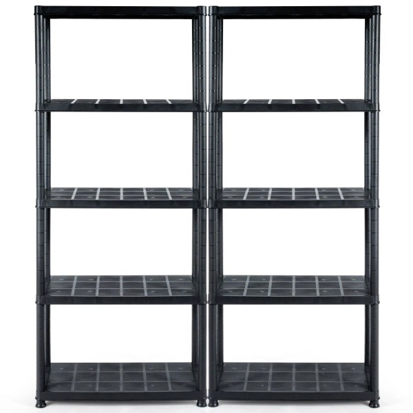 Costway 2-Set 5-Tier Ventilated Storage Rack Free Stand Multi-Use Shelf