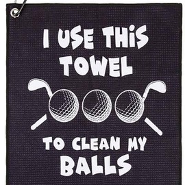 FUIPVGI Funny Golf Towel Gag Gift, Golf Towel Clean Golf Balls, Funny Golf Towels Golf Accessories With Clip for Golf Bag, for Men Husband Boyfriend Dad Golfers Golf Fan for Christmas Birthday (Black)