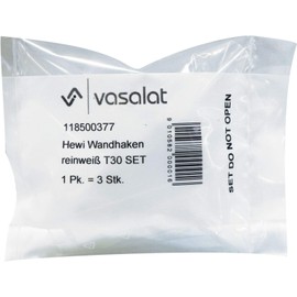 vasalat HEWI Wall Hooks Depth 30 mm Set of 3 Polyamide Pure White