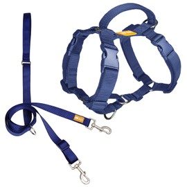 DF Martingale No Pull Dog Harness and Two Point Control Training Leash for Dog Walking Only Works with Martingale Harnesses, Dark Navy Blue, Chest 33"-42.5"