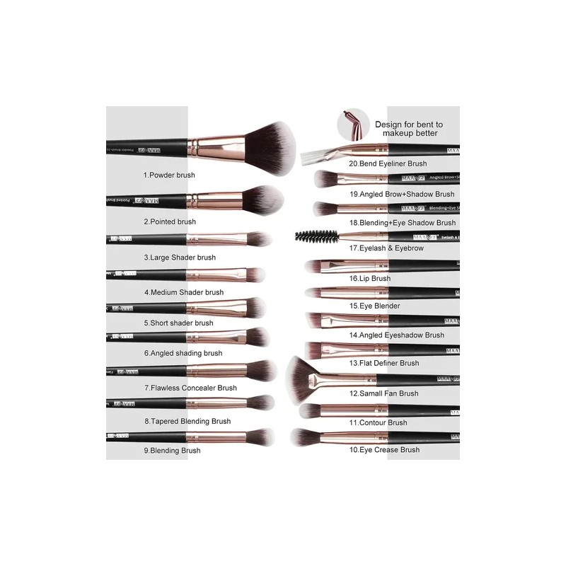 20 Piezas Brochas De Maquillaje Profesional Brochas Maquillaje Maange Set