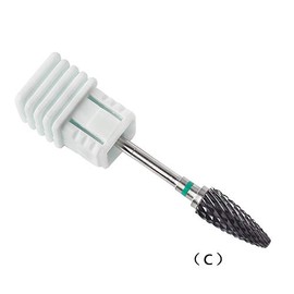 Black Ceramic Flame Drill Bit Professional Nail Drill Nail Art Electric Manicure Drill Suitable for Gel Acrylic Manicure (C)