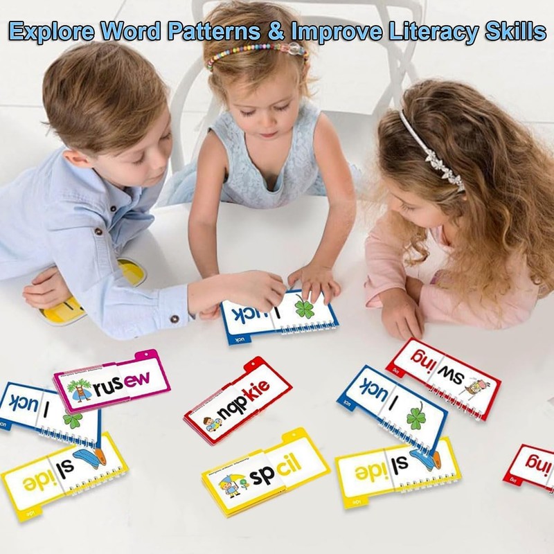 30 Read and Rhyme Flip Books, Family Games Educational Reading