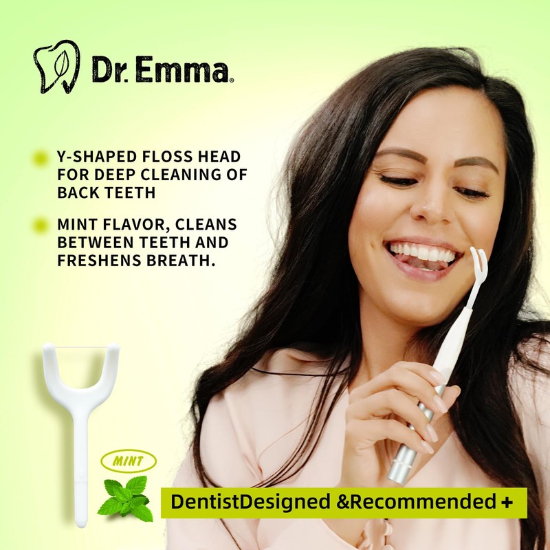Dr. Emma Floss Picks, Replaceable Back Teeth Easy Flosser, Electric