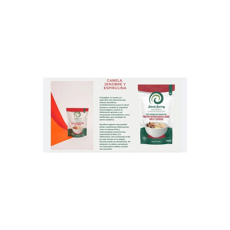 Alga Spirulina + Canela + Jengibre Pack 2 Bolsas De