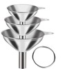 AIMALL 3PCS Stainless Steel Oil Liquid Funnels, Durable Metal Funnels