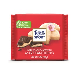 Ritter Sport Marzipan Dark Chocolate 100g - Pack of 6