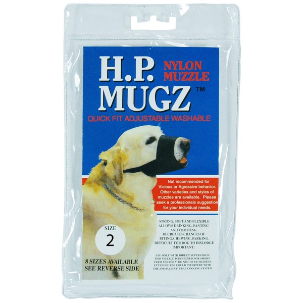 Hamilton H.P. Mugz Adjustable Quick Fit Nylon Soft Dog Muzzle, 5-1/2 to 5-3/4-Inch, Black
