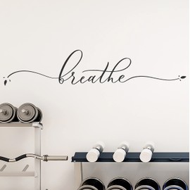 Wall Decal Yoga Breathe Sport Healthy Life Interior gz584 (9in x 45in)