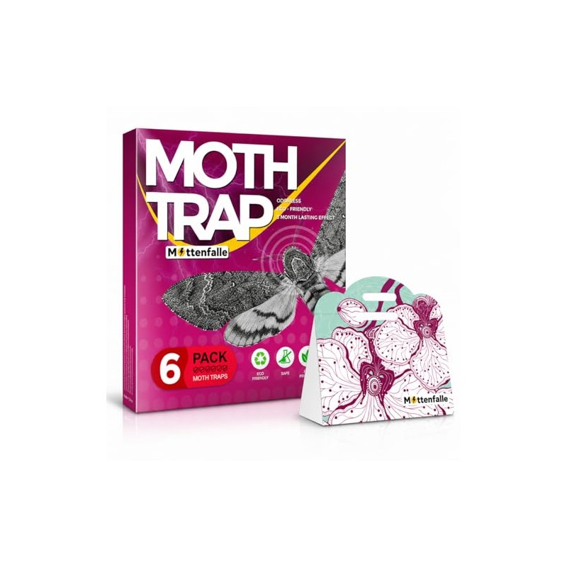 Premium Clothes Moth Traps - 6-Pack Non-Toxic Protection