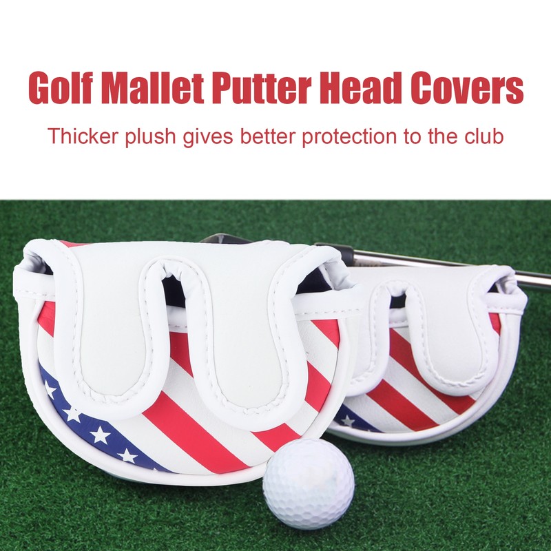 Waterproof PU Golf Mallet Headcover Center Putter Cover Protector with