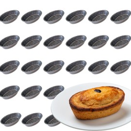 Leccesi Pastry Moulds for Pasticciotto Leccese Salted Pasticciotto Mould in Non-Stick Aluminium with Stone Effect 100% Made in Italy Size 10.5 x 7 cm (24)