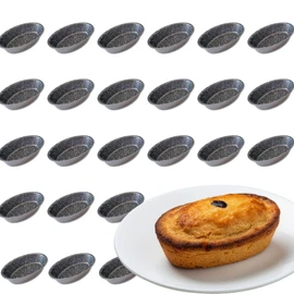 Leccesi Pastry Moulds for Pasticciotto Leccese Salted Pasticciotto Mould in Non-Stick Aluminium with Stone Effect 100% Made in Italy Size 10.5 x 7 cm (24)