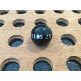 Unbranded Vintage | "Blas 25" | Black & Silver | Glass Marble