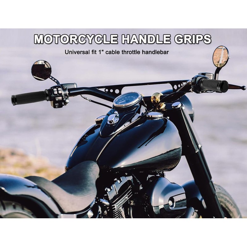 GITOBEHA 1 Inch Motorcycle Handlebar Grips Aluminum Cable Throttle Hand
