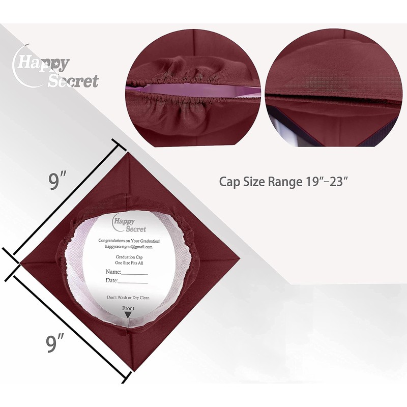 Happy Secret Unisex Matte Graduation Cap Hat Maroon