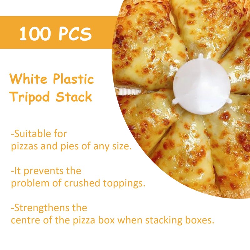 HTBMALL 100 Pack Pizza Saver Stand - White Plastic Tripod