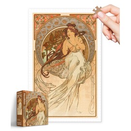 PieceRelax Plastic Jigsaw Puzzles for Adults 1000 Pieces - Alphonse Mucha - The Arts - Music Most Satisfying Table Games and Gifts No Puzzle Mat Required [H3619]