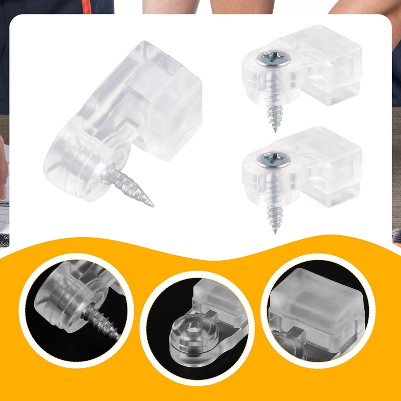 10pcs Glass Retainer Clips with Screws, Cabinet & Storm Door