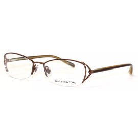 Jones New York Ophthalmic Metal Rimless Rectangle Eyewear Frame, J426 Brown