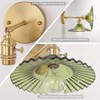 Shenmoyl Vintage Wall Sconces with Green Lotus Glass Lampshade 180