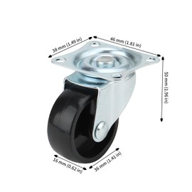 JAPCHET 8 PCS 40mm Swivel Castors Wheels, Up To 160KG Furniture Wheels, Castor Trolley Wheels for Chairs, Tables, Carts