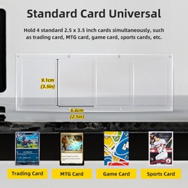 Mcbazel 4-Slot Magnetic Card Holder 35-75PT Acrylic Card Display Case Trading Cards Protector for Sports Game Cards, Trading Cards, Baseball Cards